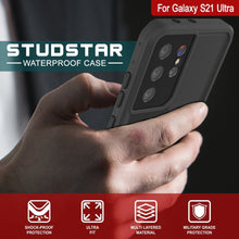 Cargar imagen en el visor de la galería, Galaxy S22 Ultra Waterproof Case PunkCase StudStar Black Thin 6.6ft Underwater IP68 Shock/Snow Proof (Color in image: light blue)
