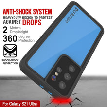 Cargar imagen en el visor de la galería, Galaxy S22 Ultra Waterproof Case PunkCase StudStar Light Blue Thin 6.6ft Underwater IP68 ShockProof (Color in image: pink)
