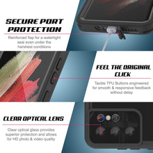 Cargar imagen en el visor de la galería, Galaxy S21 Ultra Waterproof Case PunkCase StudStar Light Green Thin 6.6ft Underwater IP68 ShockProof (Color in image: black)
