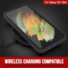 Cargar imagen en el visor de la galería, Galaxy S22 Ultra Waterproof Case PunkCase StudStar Purple Thin 6.6ft Underwater IP68 Shock/Snow Proof (Color in image: black)
