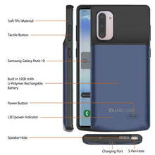 Cargar imagen en el visor de la galería, Galaxy Note 10 5200mAH Battery Charger W/ USB Port Slim Case [Blue] (Color in image: Black)
