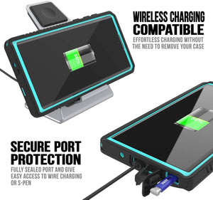 Galaxy Note 10 Case, Punkcase [Extreme Series] Armor Cover W/ Built In Screen Protector [Teal] (Color in image: Black)