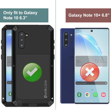 Load image into Gallery viewer, Galaxy Note 10 Case, PUNKcase Metallic Black Shockproof  Slim Metal Armor Case [Black] 
