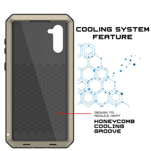 Galaxy Note 10  Case, PUNKcase Metallic Gold Shockproof  Slim Metal Armor Case [Gold] (Color in image: red)