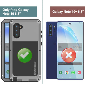 Galaxy Note 10  Case, PUNKcase Metallic Silver Shockproof  Slim Metal Armor Case [Silver] 