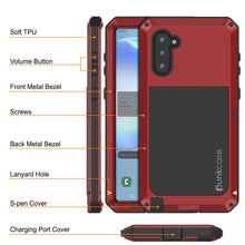 Load image into Gallery viewer, Galaxy Note 10  Case, PUNKcase Metallic Red Shockproof  Slim Metal Armor Case [Red] (Color in image: silver)

