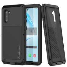 Load image into Gallery viewer, Galaxy Note 10 Case, PUNKcase Metallic Black Shockproof  Slim Metal Armor Case [Black] (Color in image: black)
