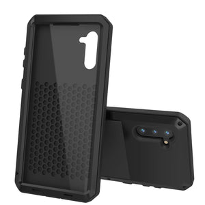 Galaxy Note 10 Case, PUNKcase Metallic Black Shockproof  Slim Metal Armor Case [Black] 