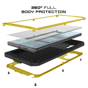 Galaxy Note 10  Case, PUNKcase Metallic Neon Shockproof  Slim Metal Armor Case [Neon] (Color in image: gold)