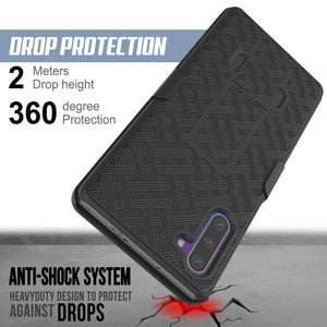 PunkCase Galaxy Note 20 Case with Screen Protector, Holster Belt Clip & Built-in Kickstand [Black] 