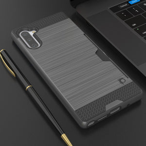 Galaxy Note 10 Case, PUNKcase [SLOT Series] Slim Fit  Samsung Note 10  [Dark Grey] (Color in image: Gold)