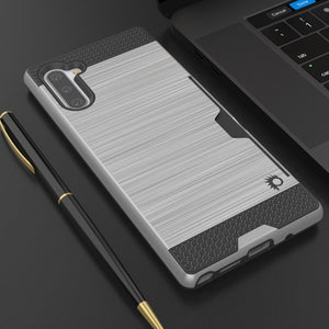 Galaxy Note 10 Case, PUNKcase [SLOT Series] Slim Fit  Samsung Note 10 [Silver] (Color in image: Navy)