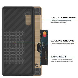 Galaxy Note 10 Case, PUNKcase [SLOT Series] Slim Fit  Samsung Note 10 [Gold] (Color in image: Black)
