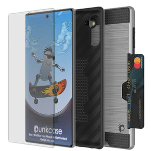 Galaxy Note 10 Case, PUNKcase [SLOT Series] Slim Fit  Samsung Note 10 [Silver] (Color in image: Dark Grey)