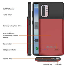 Cargar imagen en el visor de la galería, Galaxy Note 10+ Plus 6000mAH Battery Charger W/ USB Port Slim Case [Red] (Color in image: Black)
