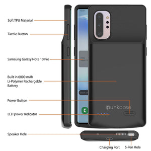 Galaxy Note 10+ Plus 6000mAH Battery Charger W/ USB Port Slim Case [Black] (Color in image: Red)