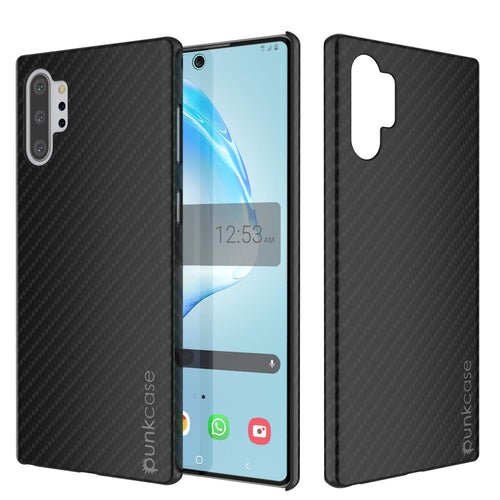 Galaxy Note 10+ Plus Case, Punkcase CarbonShield, Heavy Duty & Ultra Thin Cover (Color in image: Black)