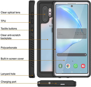 Galaxy Note 10+ Plus Case, Punkcase [Extreme Series] Armor Cover W/ Built In Screen Protector [White] (Color in image: Light Blue)