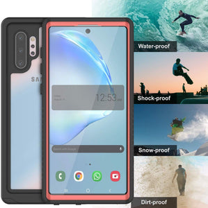 Galaxy Note 10+ Plus Case, Punkcase [Extreme Series] Armor Cover W/ Built In Screen Protector [Pink] (Color in image: Light Blue)