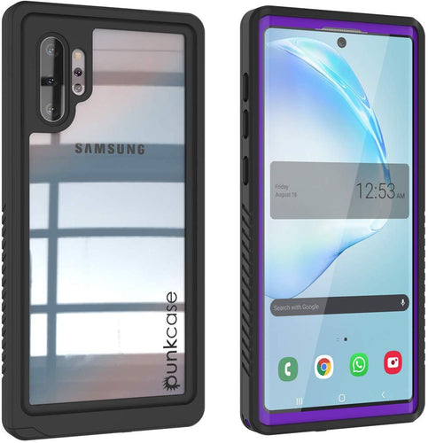 Galaxy Note 10+ Plus Case, Punkcase [Extreme Series] Armor Cover W/ Built In Screen Protector [Purple] (Color in image: Purple)