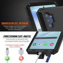 Cargar imagen en el visor de la galería, Galaxy Note 10+ Plus Case, PUNKcase Metallic Black Shockproof  Slim Metal Armor Case [Black] (Color in image: silver)

