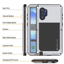 Cargar imagen en el visor de la galería, Galaxy Note 10+ Plus  Case, PUNKcase Metallic White Shockproof  Slim Metal Armor Case [White] (Color in image: silver)
