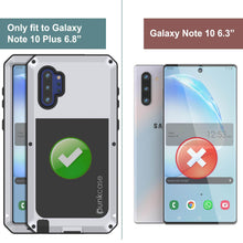 Cargar imagen en el visor de la galería, Galaxy Note 10+ Plus  Case, PUNKcase Metallic White Shockproof  Slim Metal Armor Case [White] 
