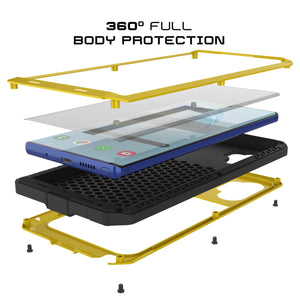 Galaxy Note 10+ Plus  Case, PUNKcase Metallic Neon Shockproof  Slim Metal Armor Case [Neon] (Color in image: gold)