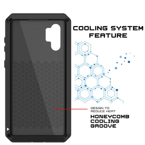 Galaxy Note 10+ Plus Case, PUNKcase Metallic Black Shockproof  Slim Metal Armor Case [Black] (Color in image: red)