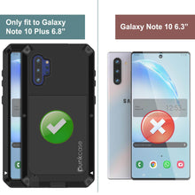 Cargar imagen en el visor de la galería, Galaxy Note 10+ Plus Case, PUNKcase Metallic Black Shockproof  Slim Metal Armor Case [Black] 
