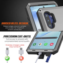 Cargar imagen en el visor de la galería, Galaxy Note 10+ Plus  Case, PUNKcase Metallic Silver Shockproof  Slim Metal Armor Case [Silver] (Color in image: black)
