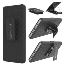 Cargar imagen en el visor de la galería, PunkCase Galaxy Note 10+ Plus Case with Screen Protector, Holster Belt Clip &amp; Built-in Kickstand [Black] 
