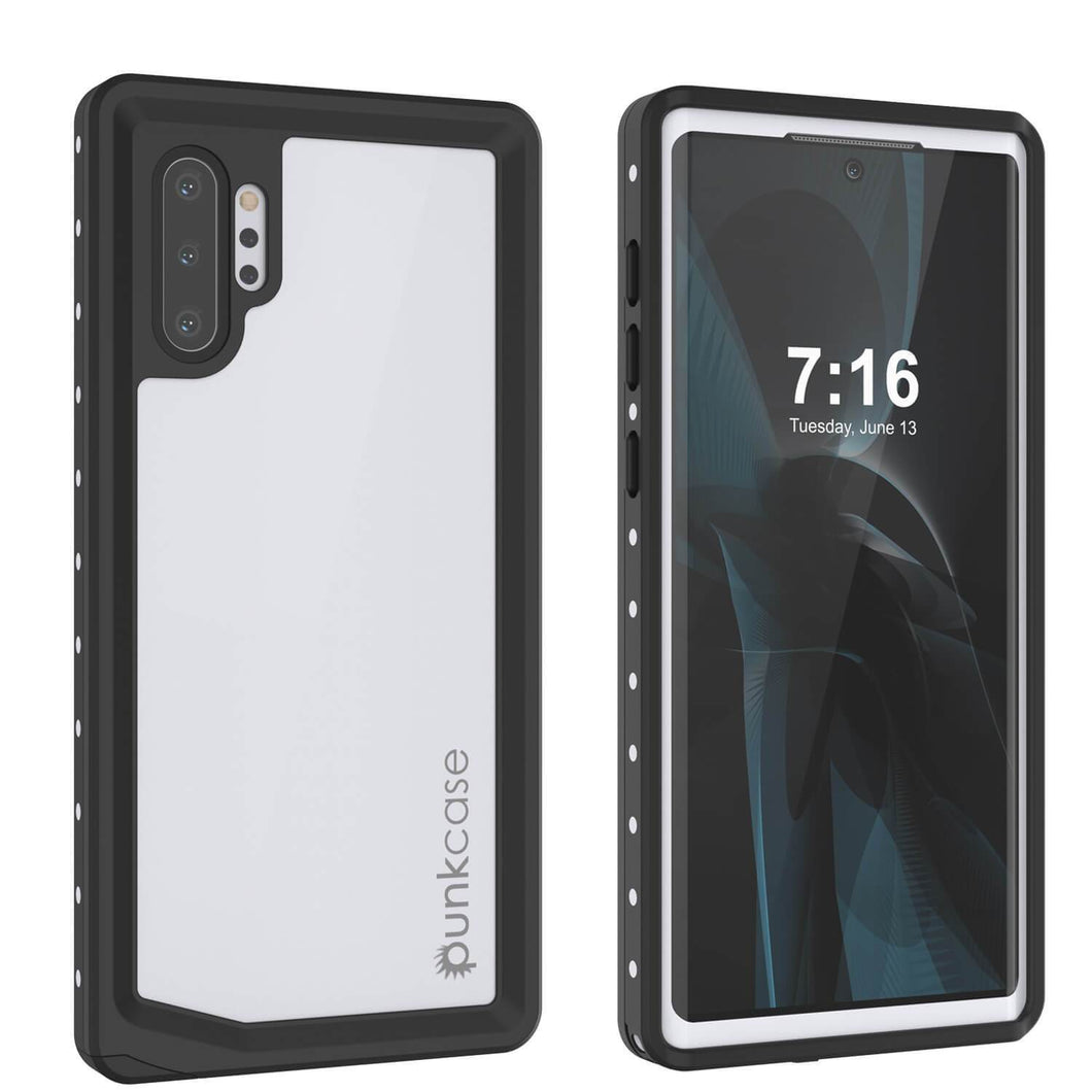Galaxy Note 10+ Plus Waterproof Case, Punkcase Studstar White Thin Armor Cover (Color in image: white)