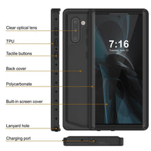 Cargar imagen en el visor de la galería, Galaxy Note 10 Waterproof Case, Punkcase Studstar Black Thin Armor Cover (Color in image: pink)
