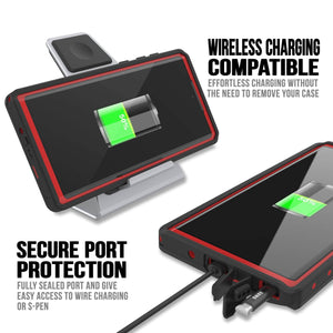 Galaxy Note 10 Waterproof Case, Punkcase Studstar Red Series Thin Armor Cover (Color in image: black)
