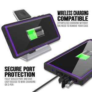 Galaxy Note 10 Waterproof Case, Punkcase Studstar Purple Series Thin Armor Cover (Color in image: black)