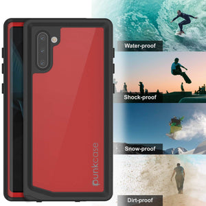 Galaxy Note 10 Waterproof Case, Punkcase Studstar Red Series Thin Armor Cover (Color in image: pink)