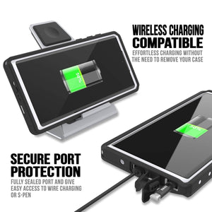 Galaxy Note 10 Waterproof Case, Punkcase Studstar White Thin Armor Cover (Color in image: black)
