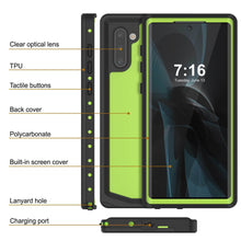 Cargar imagen en el visor de la galería, Galaxy Note 10 Waterproof Case, Punkcase Studstar Light Green Thin Armor Cover (Color in image: clear)
