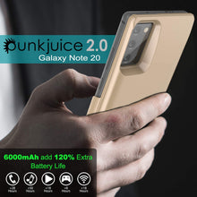 Cargar imagen en el visor de la galería, Galaxy Note 20 6000mAH Battery Charger PunkJuice 2.0 Slim Case [Gold] 
