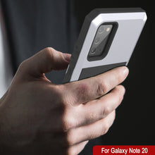 Cargar imagen en el visor de la galería, Galaxy Note 20  Case, PUNKcase Metallic White Shockproof  Slim Metal Armor Case [White] (Color in image: red)
