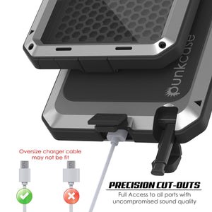 Galaxy Note 20  Case, PUNKcase Metallic Silver Shockproof  Slim Metal Armor Case [Silver] 
