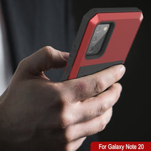 Cargar imagen en el visor de la galería, Galaxy Note 20  Case, PUNKcase Metallic Red Shockproof  Slim Metal Armor Case [Red] (Color in image: neon)
