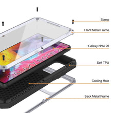 Cargar imagen en el visor de la galería, Galaxy Note 20  Case, PUNKcase Metallic White Shockproof  Slim Metal Armor Case [White] (Color in image: neon)
