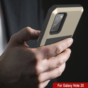 Galaxy Note 20  Case, PUNKcase Metallic Gold Shockproof  Slim Metal Armor Case [Gold] (Color in image: red)