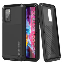 Cargar imagen en el visor de la galería, Galaxy Note 20 Ultra Case, PUNKcase Metallic Black Shockproof  Slim Metal Armor Case [Black] (Color in image: black)
