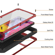 Cargar imagen en el visor de la galería, Galaxy Note 20  Case, PUNKcase Metallic Red Shockproof  Slim Metal Armor Case [Red] (Color in image: white)
