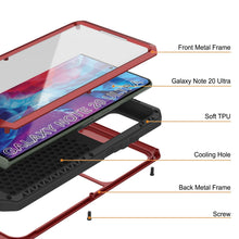 Cargar imagen en el visor de la galería, Galaxy Note 20 Ultra  Case, PUNKcase Metallic Red Shockproof  Slim Metal Armor Case [Red] (Color in image: white)
