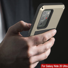 Cargar imagen en el visor de la galería, Galaxy Note 20 Ultra  Case, PUNKcase Metallic Gold Shockproof  Slim Metal Armor Case [Gold] (Color in image: red)
