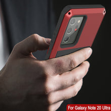 Cargar imagen en el visor de la galería, Galaxy Note 20 Ultra  Case, PUNKcase Metallic Red Shockproof  Slim Metal Armor Case [Red] (Color in image: neon)
